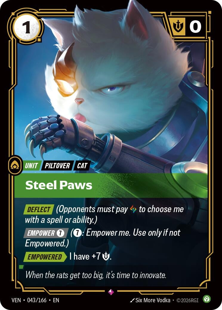 Image for Steel Paws [043/166] (VEN) - Riftbound: League of Legends Trading Card Game
