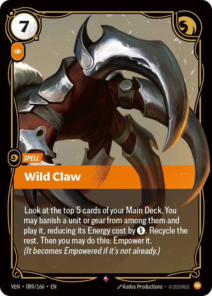 Image for Wild Claw [089/166] (VEN) - Riftbound: League of Legends Trading Card Game