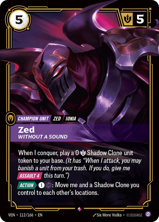 Image for Zed, Without a Sound [112/166] (VEN) - Riftbound: League of Legends Trading Card Game