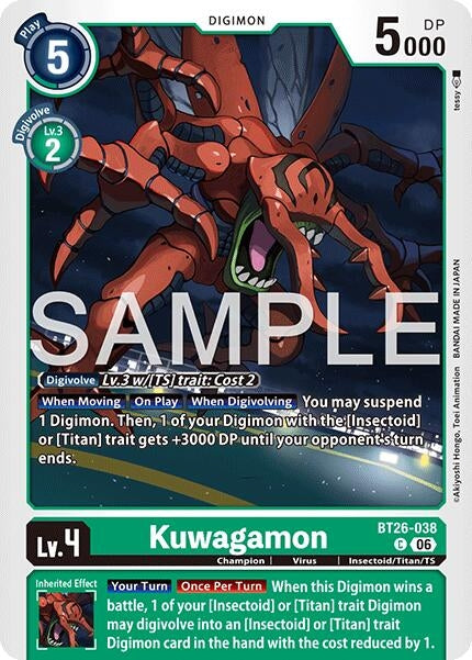 Image for Kuwagamon [BT26-038 C] (BT-26) - Digimon Card Game