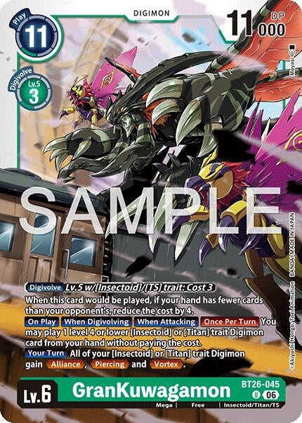 Image for GranKuwagamon [BT26-045 U] (BT-26) - Digimon Card Game