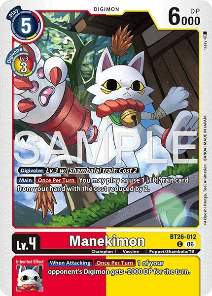 Image for Manekimon [BT26-012 C] (BT-26) - Digimon Card Game