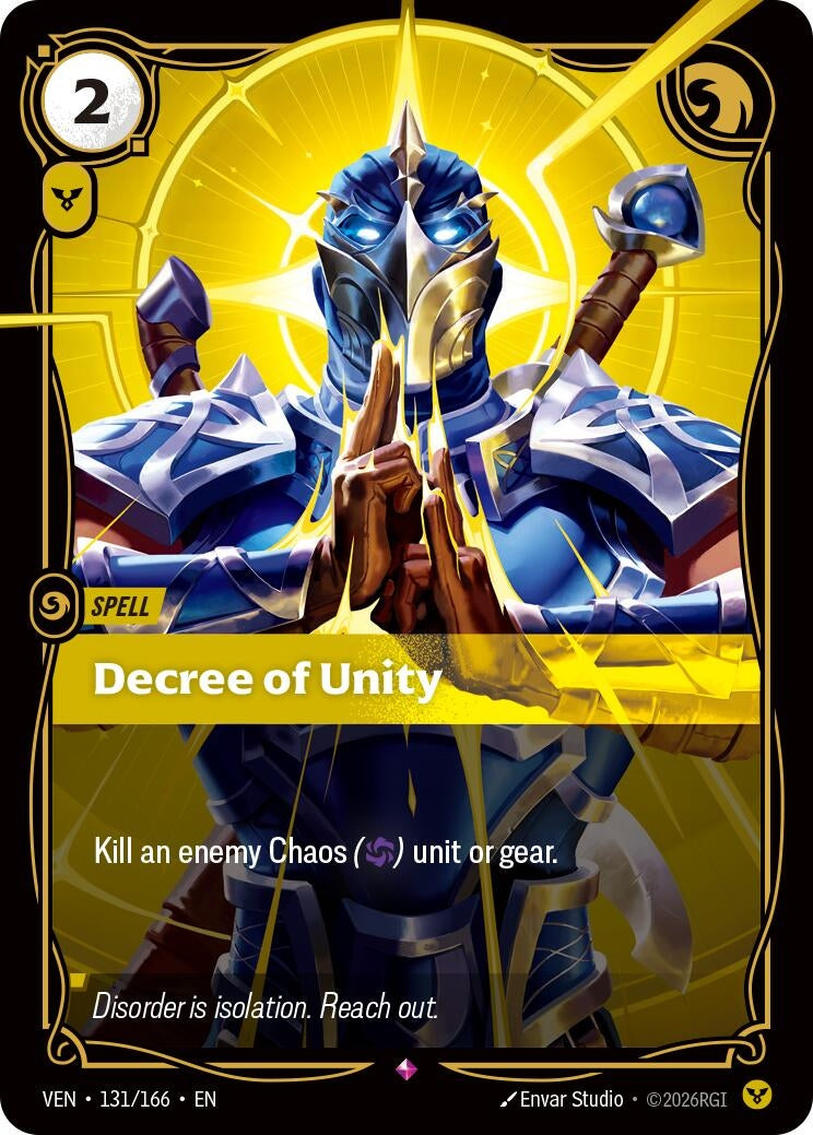 Image for Decree of Unity [131/166] (VEN) - Riftbound: League of Legends Trading Card Game