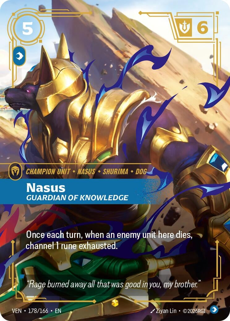 Image for Nasus, Guardian of Knowledge (Overnumbered) [178/166] (VEN) - Riftbound: League of Legends Trading Card Game