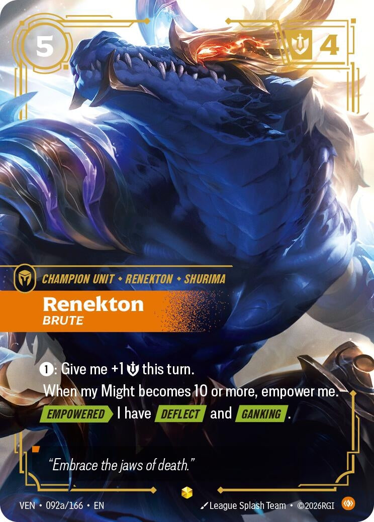 Image for Renekton, Brute (Alternate Art) [092a/166] (VEN) - Riftbound: League of Legends Trading Card Game