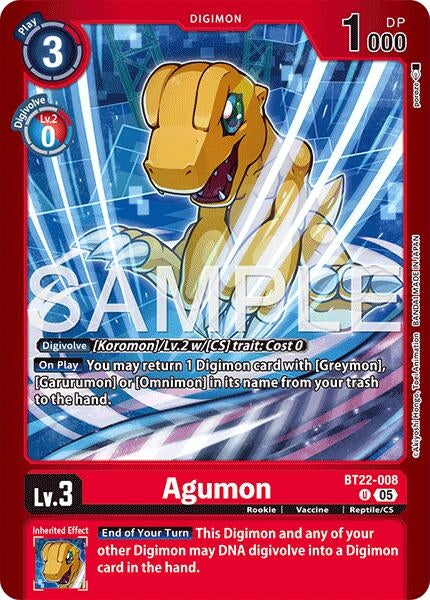 Image for Agumon [BT22-008 U] (LM-08) - Digimon Card Game