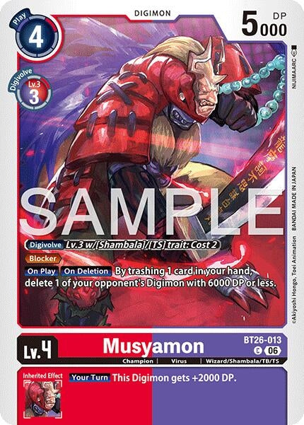 Image for Musyamon [BT26-013 C] (BT-26) - Digimon Card Game