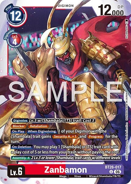 Image for Zanbamon [BT26-017 U] (BT-26) - Digimon Card Game