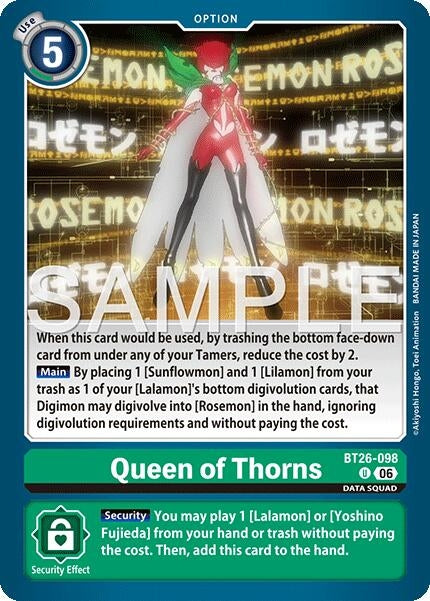 Image for Queen of Thorns [BT26-098 U] (BT-26) - Digimon Card Game