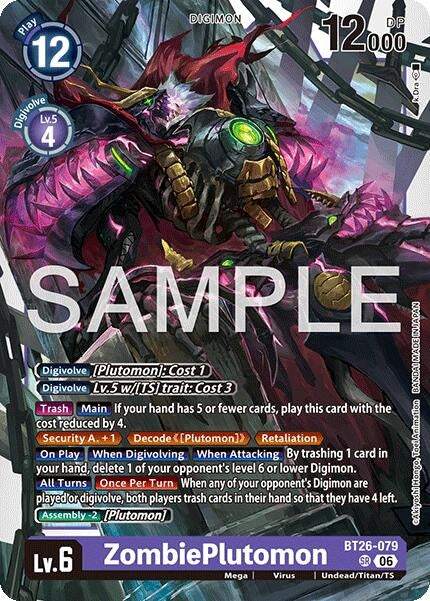 Image for ZombiePlutomon [BT26-079 SR] (BT-26) - Digimon Card Game