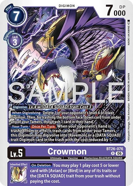 Image for Crowmon [BT26-076 R] (BT-26) - Digimon Card Game