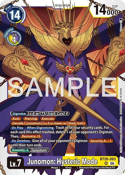 Image for Junomon: Hysteric Mode [BT26-083 SR] (BT-26) - Digimon Card Game