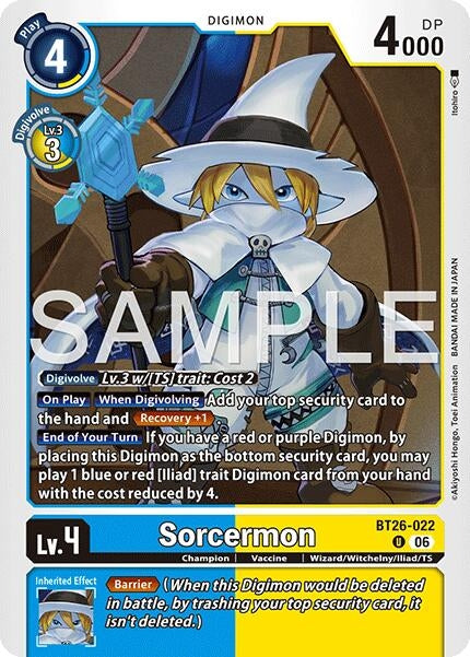 Image for Sorcermon [BT26-022 U] (BT-26) - Digimon Card Game