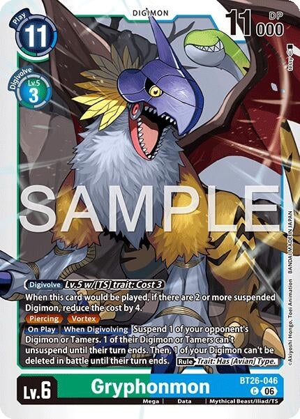 Image for Gryphonmon [BT26-046 C] (BT-26) - Digimon Card Game