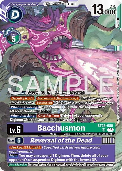 Image for Bacchusmon // Reversal of the Dead [BT26-080 SR] (BT-26) - Digimon Card Game