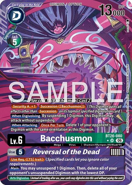 Image for Bacchusmon // Reversal of the Dead (Alternate Art) [BT26-080 SR] (BT-26) - Digimon Card Game