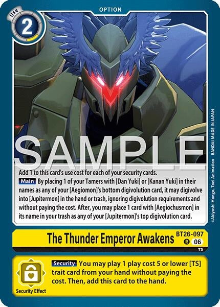 Image for The Thunder Emperor Awakens [BT26-097 R] (BT-26) - Digimon Card Game