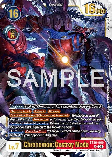 Image for Chronomon: Destroy Mode [BT26-060 UR] (BT-26) - Digimon Card Game