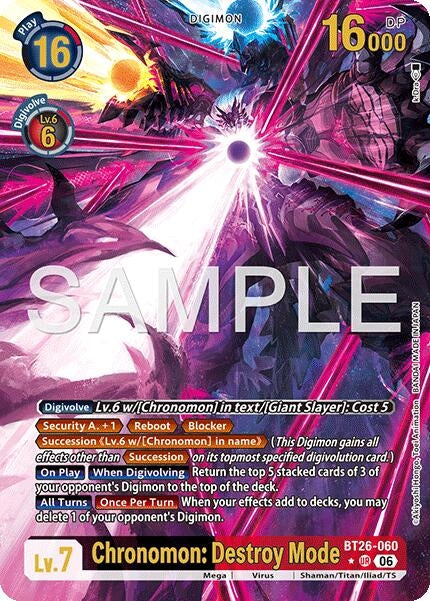 Image for Chronomon: Destroy Mode (Alternate Art) [BT26-060 UR] (BT-26) - Digimon Card Game