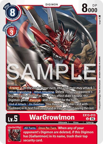 Image for WarGrowlmon [EX13-013 U] (EX-13) - Digimon Card Game