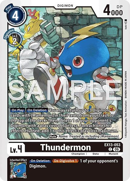 Image for Thundermon [EX13-053 C] (EX-13) - Digimon Card Game