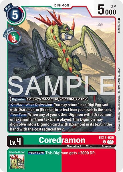 Image for Coredramon - EX13-039 [EX13-039 C] (EX-13) - Digimon Card Game