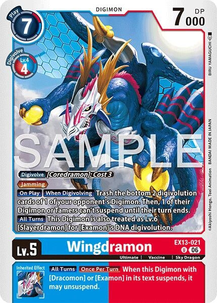 Image for Wingdramon [EX13-021 U] (EX-13) - Digimon Card Game