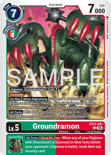 Image for Groundramon [EX13-041 C] (EX-13) - Digimon Card Game