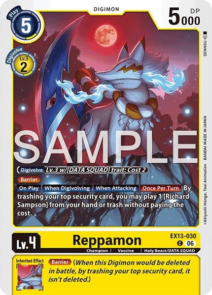 Image for Reppamon [EX13-030 C] (EX-13) - Digimon Card Game