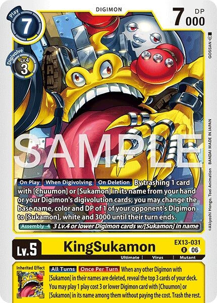 Image for KingSukamon [EX13-031 R] (EX-13) - Digimon Card Game