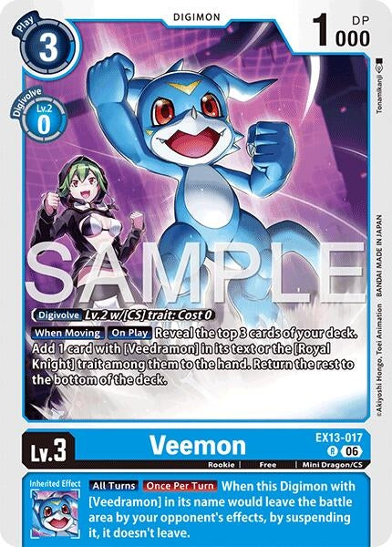Image for Veemon [EX13-017 R] (EX-13) - Digimon Card Game