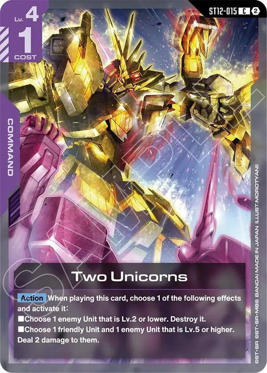 Image for Two Unicorns [ST12-015] (ST12) - Gundam Card Game