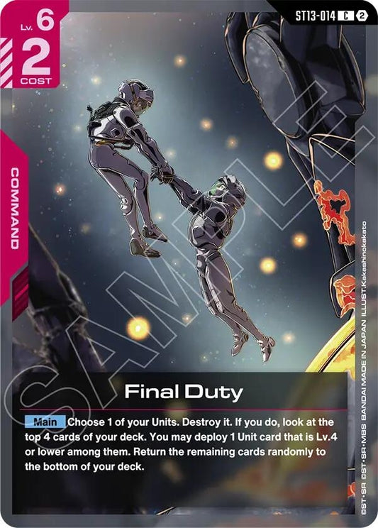 Image for Final Duty [ST13-014] (ST13) - Gundam Card Game