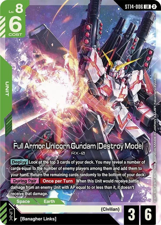 Image for Full Armor Unicorn Gundam (Destroy Mode) [ST14-006] (ST14) - Gundam Card Game
