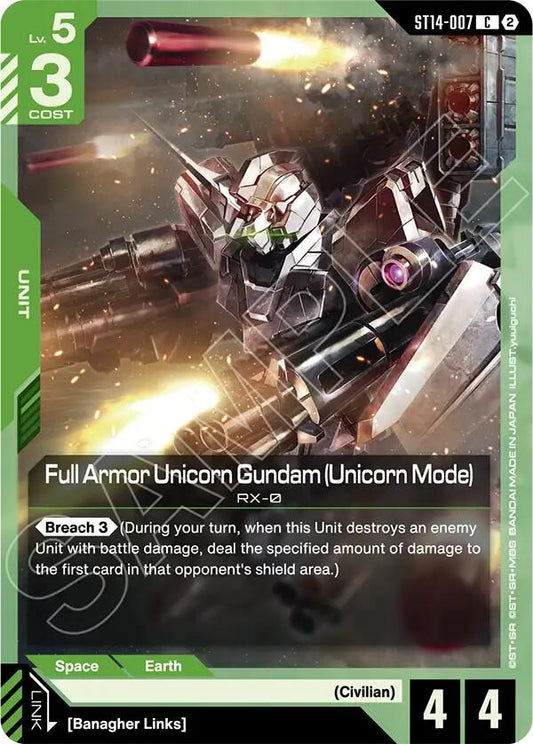 Image for Full Armor Unicorn Gundam (Unicorn Mode) [ST14-007] (ST14) - Gundam Card Game