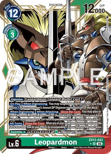 Image for Leopardmon (Alternate Art) [EX13-043 SR] (EX-13) - Digimon Card Game