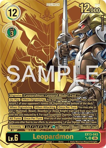 Image for Leopardmon (Rare Pull) [EX13-043 SR] (EX-13) - Digimon Card Game