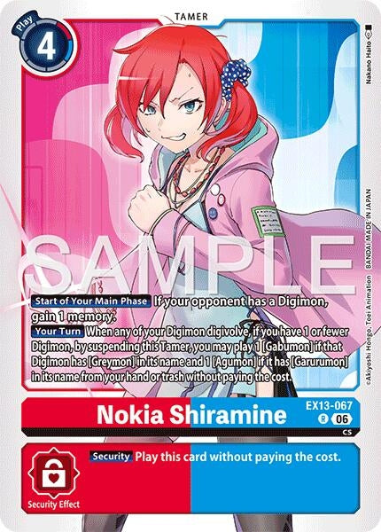 Image for Nokia Shiramine [EX13-067 R] (EX-13) - Digimon Card Game