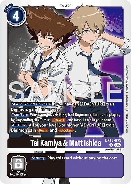 Image for Tai Kamiya & Matt Ishida [EX13-073 R] (EX-13) - Digimon Card Game