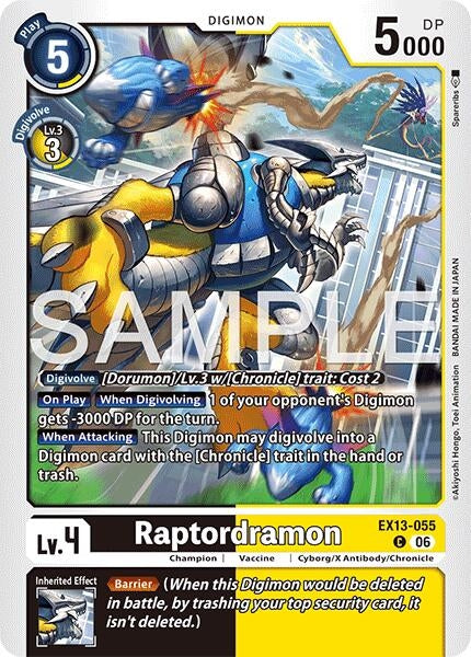 Image for Raptordramon [EX13-055 C] (EX-13) - Digimon Card Game