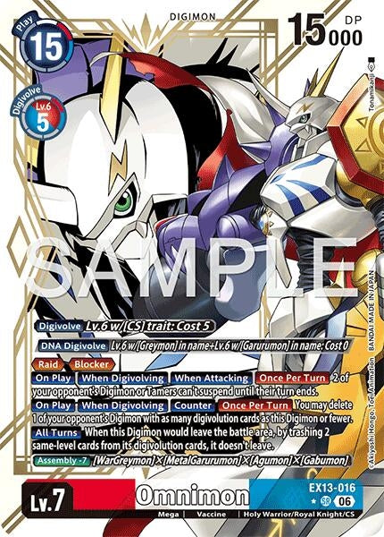 Image for Omnimon (Alternate Art) [EX13-016 SR] (EX-13) - Digimon Card Game