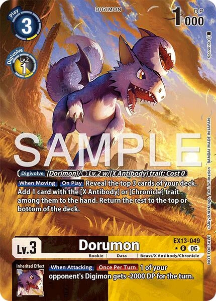 Image for Dorumon (Extended Art) [EX13-049 R] (EX-13) - Digimon Card Game