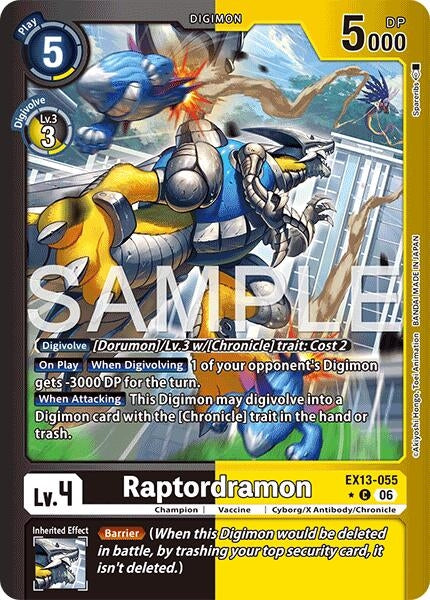 Image for Raptordramon (Limited Foil) [EX13-055 C] (EX-13) - Digimon Card Game