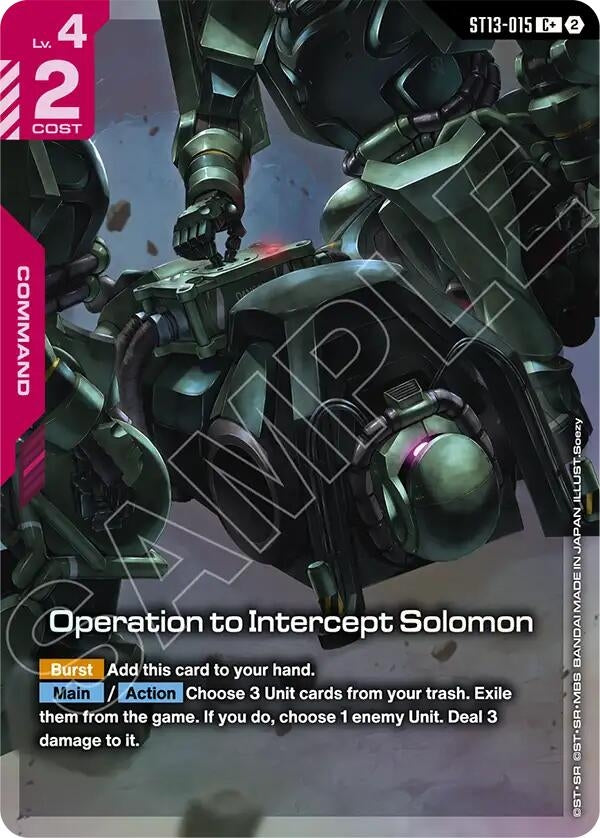 Image for Operation to Intercept Solomon (C+) [ST13-015] (ST13) - Gundam Card Game