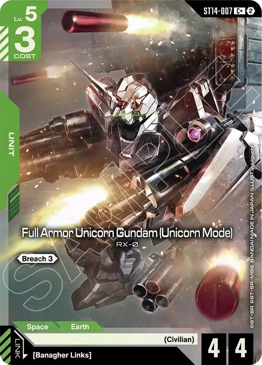 Image for Full Armor Unicorn Gundam (Unicorn Mode) (C+) [ST14-007] (ST14) - Gundam Card Game