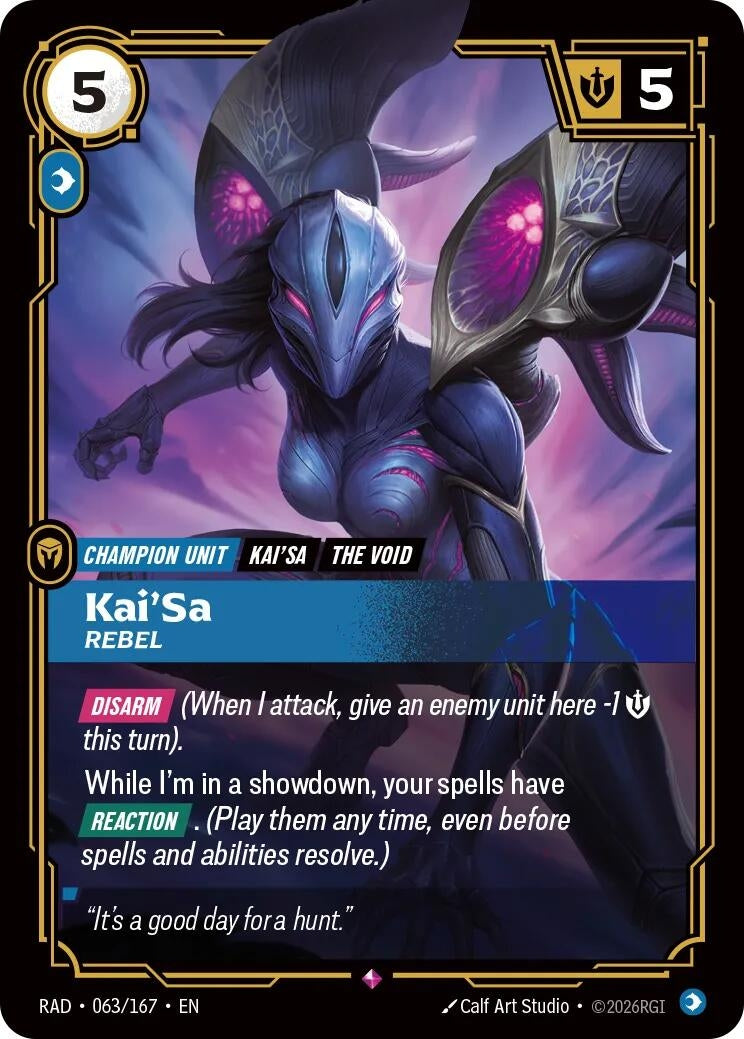 Image for Kai'Sa, Rebel [063/167] (RAD) - Riftbound: League of Legends Trading Card Game