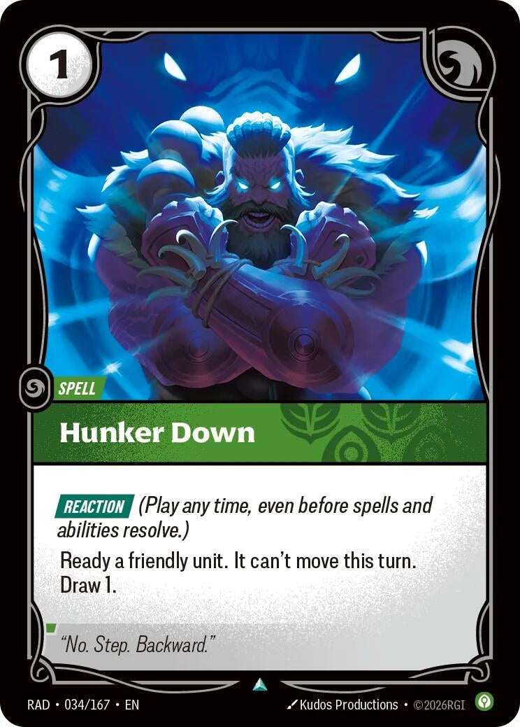 Image for Hunker Down [034/167] (RAD) - Riftbound: League of Legends Trading Card Game