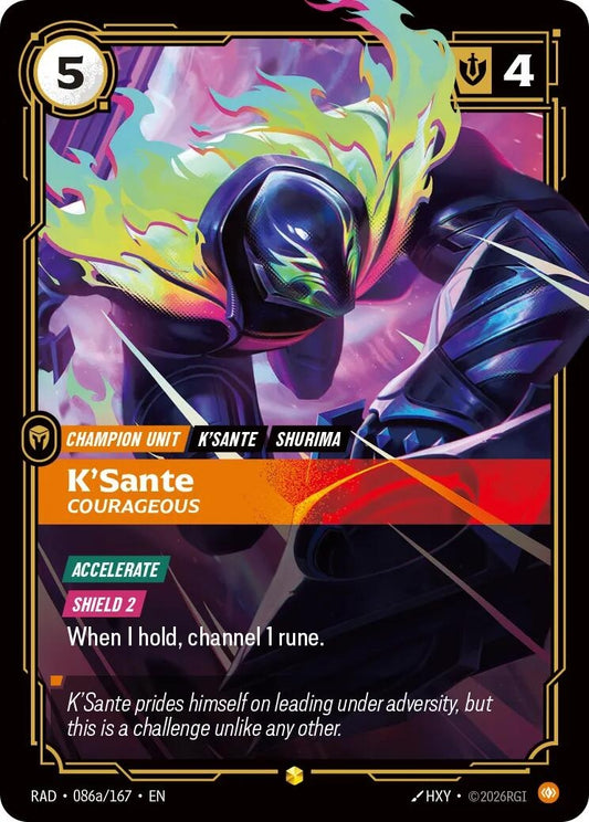 Image for K'Sante, Courageous (Alternate Art) [086a/167] (RAD) - Riftbound: League of Legends Trading Card Game
