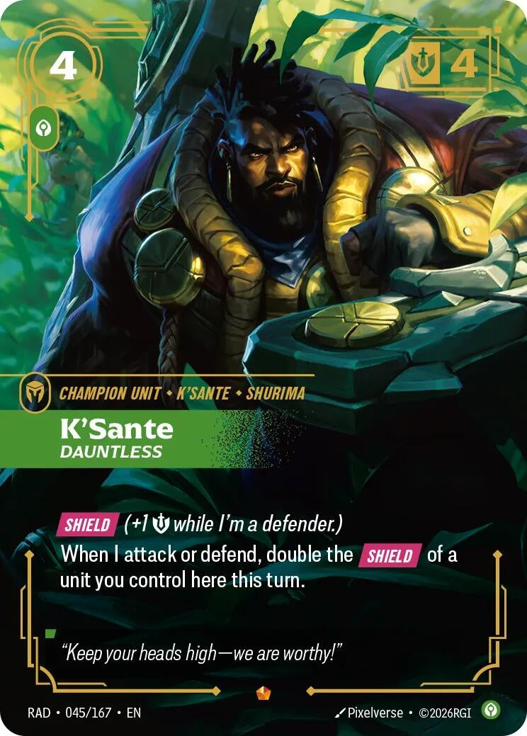 Image for K'Sante, Dauntless [045/167] (RAD) - Riftbound: League of Legends Trading Card Game