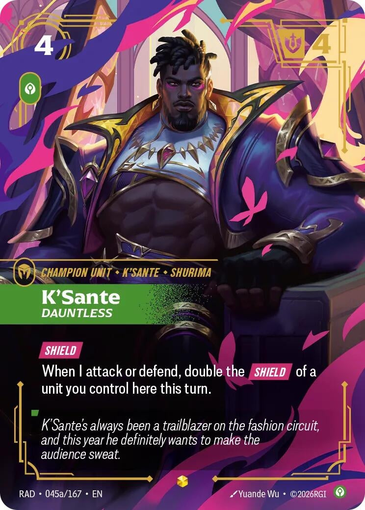 Image for K'Sante, Dauntless (Alternate Art) [045a/167] (RAD) - Riftbound: League of Legends Trading Card Game